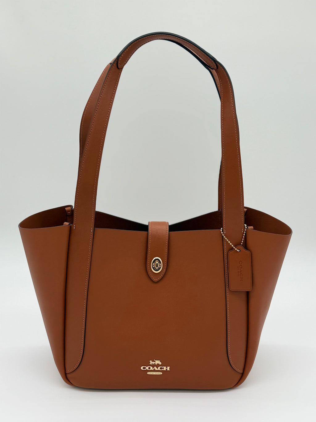 Coach Smith Hadley Turnlock Tote Bag Gold/Braun