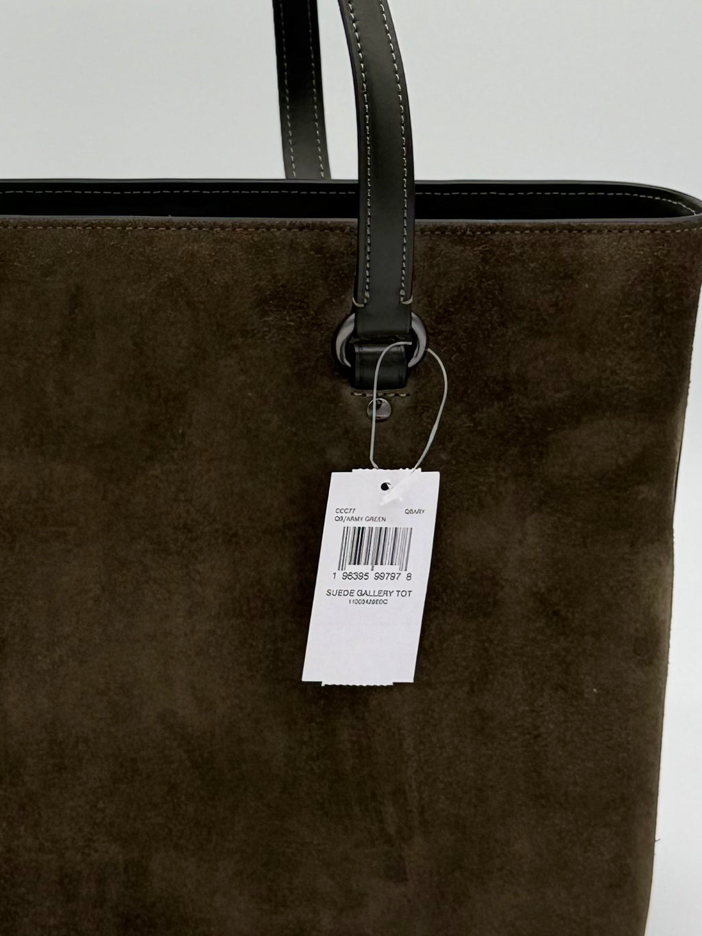 Coach Suede Station Tote Bag Army Green