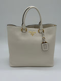 Prada Pelle Vitello Phenix Bianco Tote Bag 1BG865