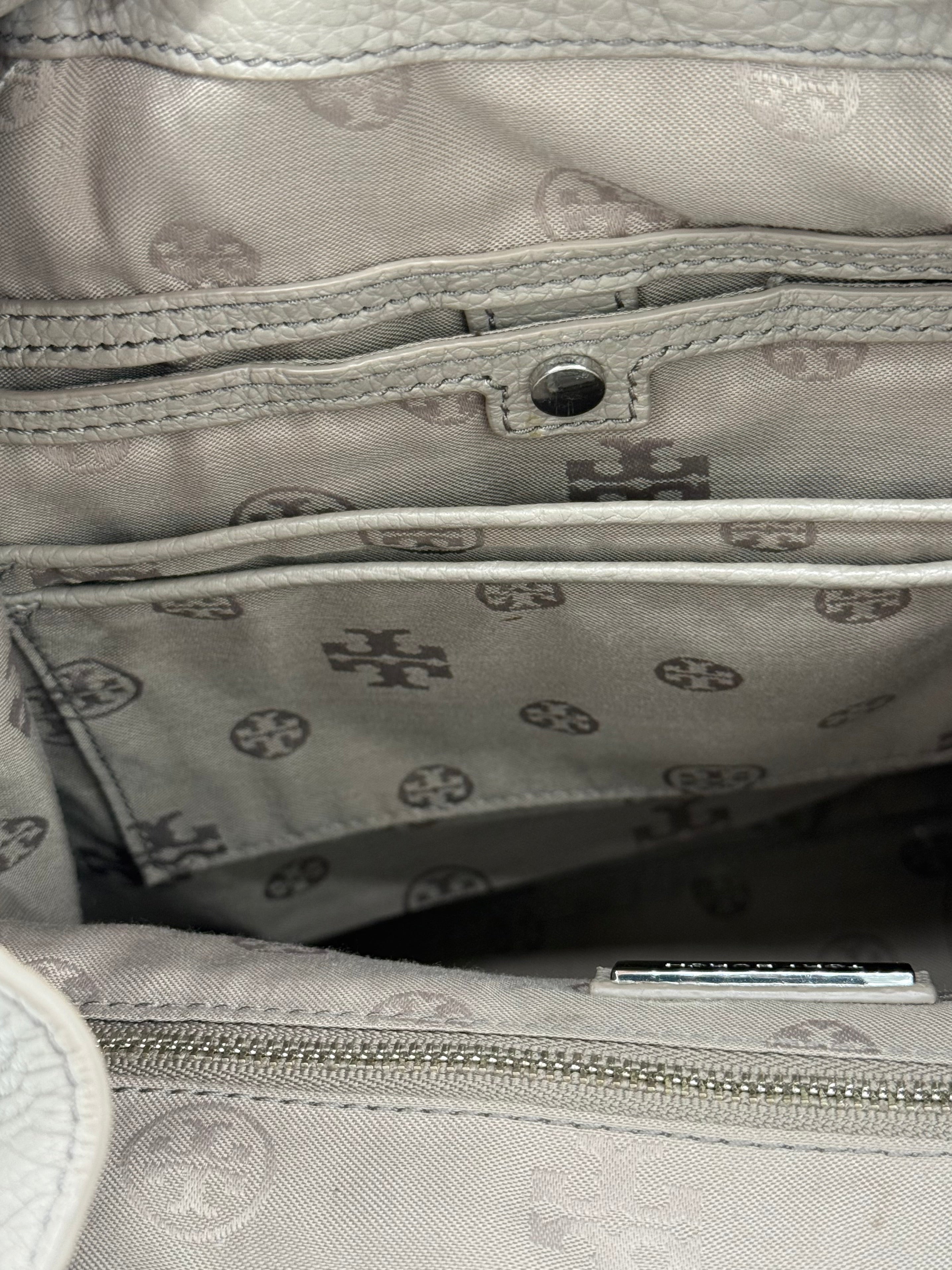 Tory Burch Leder Rucksack, grau Procini Grey Backpack von Tory Burch