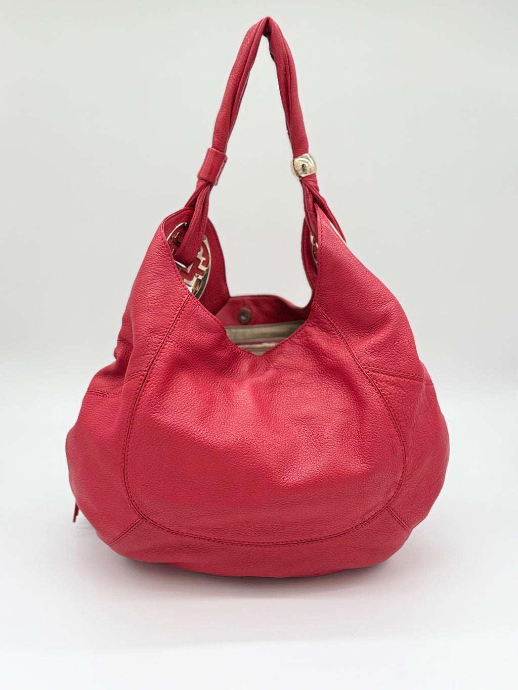 Shanghai Tang Tasche: rote Nappaledertasche, Mongolian Hobo Collection