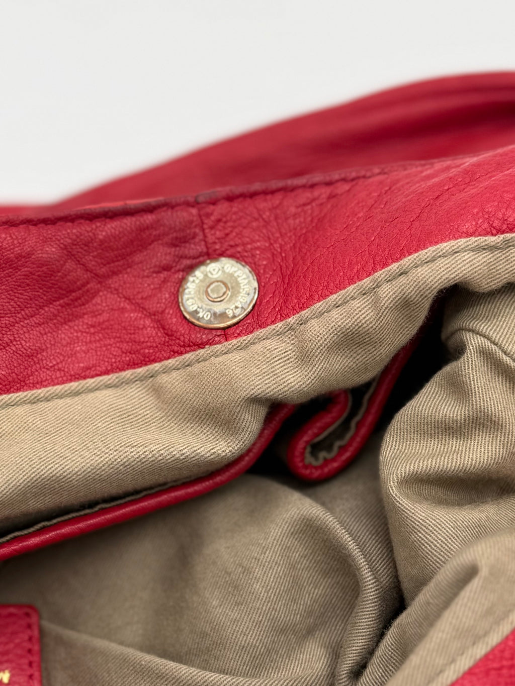 Shanghai Tang Tasche: rote Nappaledertasche, Mongolian Hobo Collection