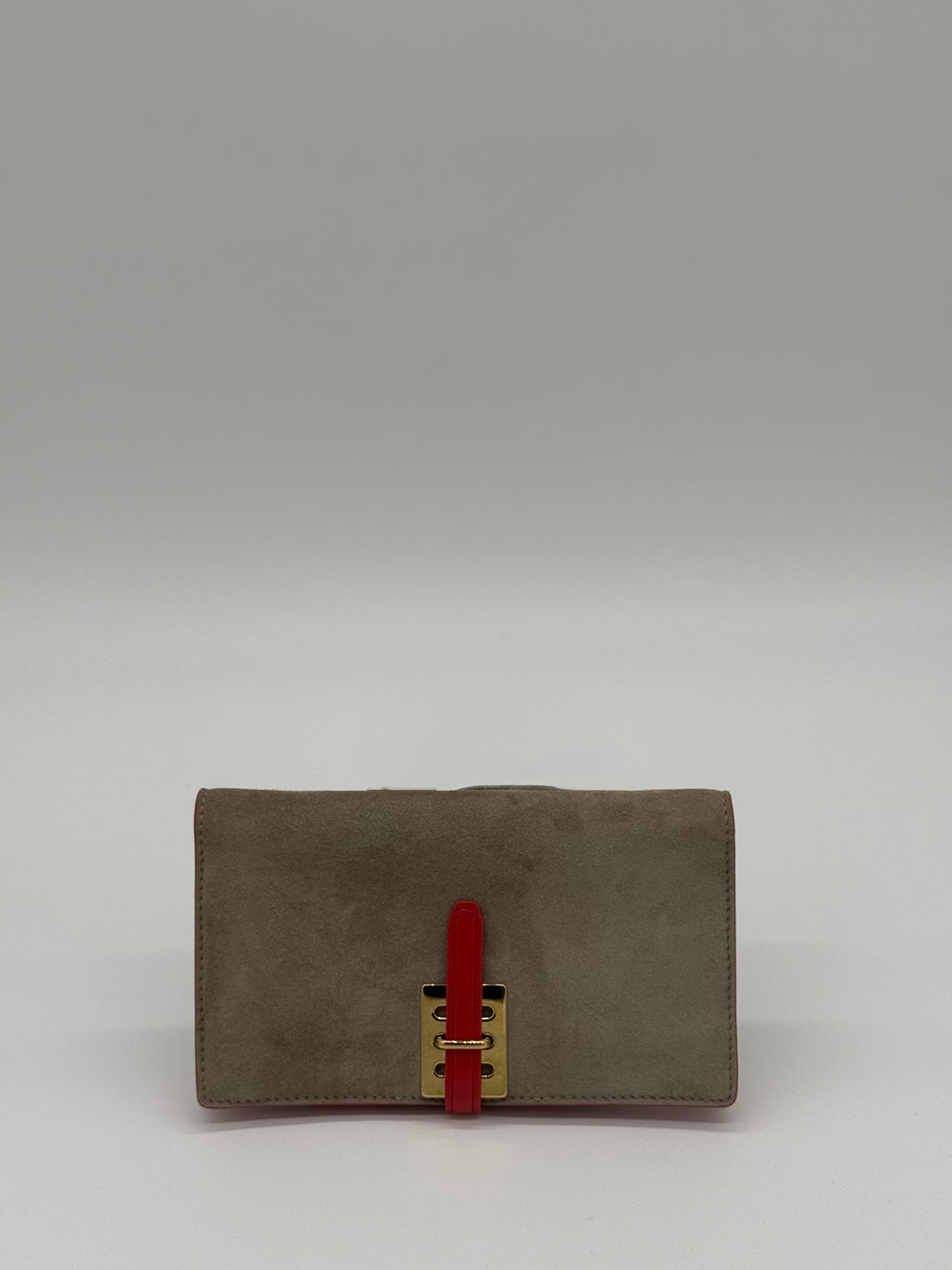 Fontana Milano 1915 Clutch Wallet on Chain Grau/Beige – frontal exklusiver Mailänder Luxus, Maison Deluxe Schweiz