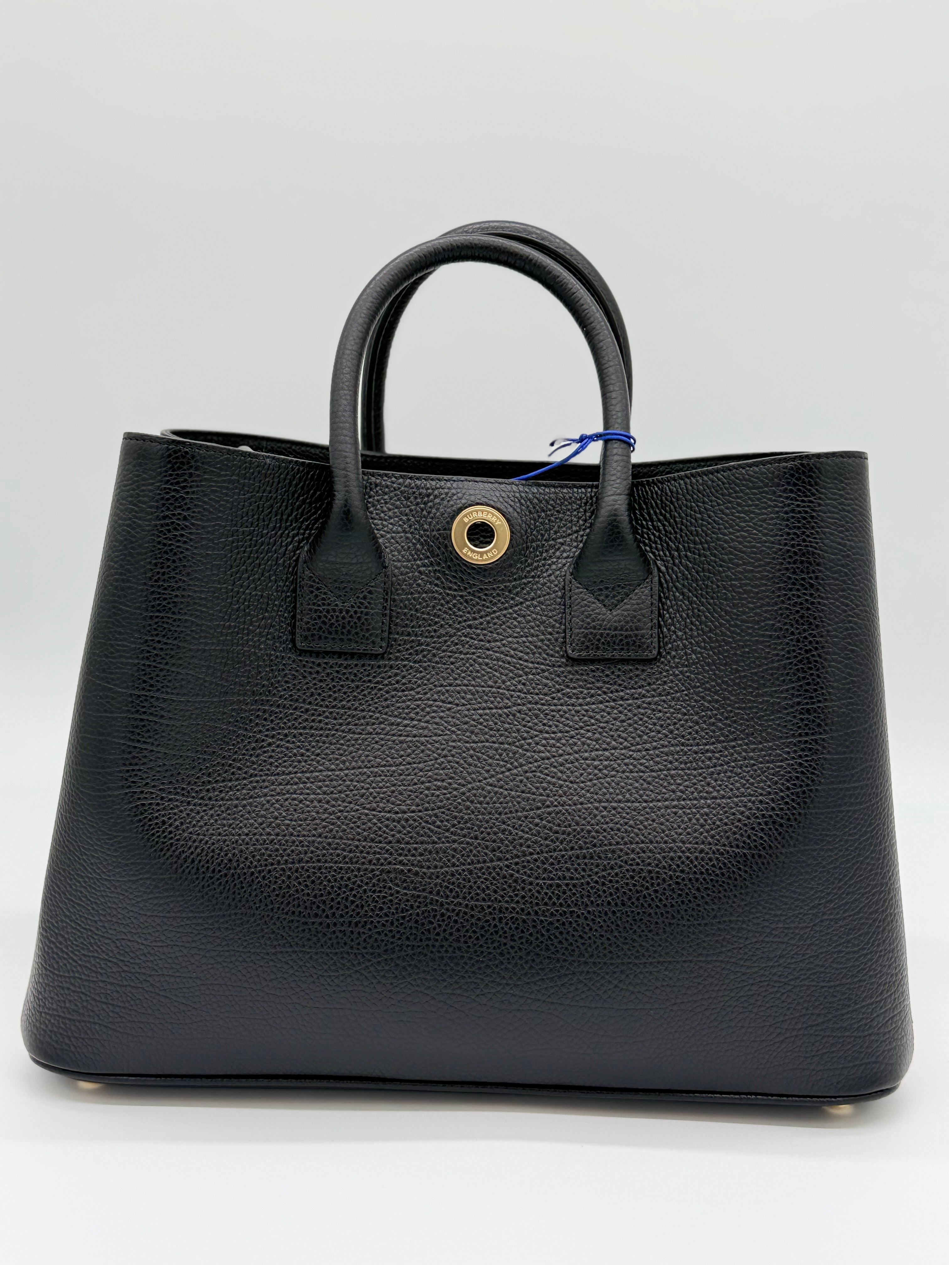 Burberry Bermondsey Tote Bag Schwarz Kalbsleder – Frontansicht