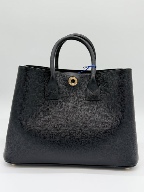 Burberry Bermondsey Tote Bag Schwarz Kalbsleder – Frontansicht