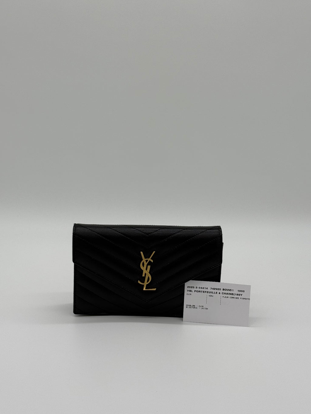 Saint Laurent Tasche mit Echtheitszertifikat/Produktetikett.